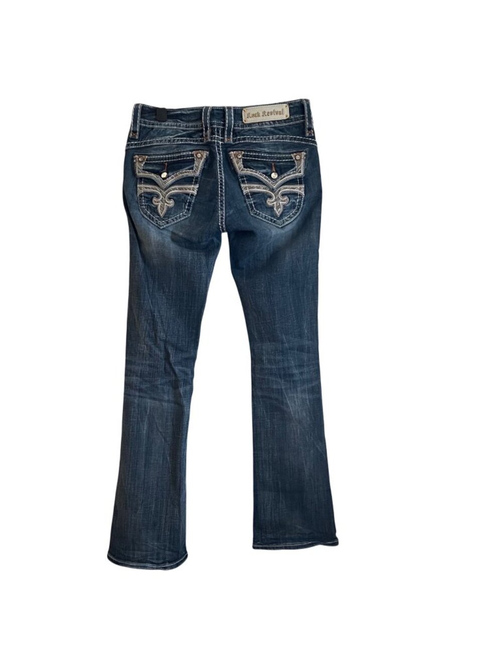 Rock Revival Womens Jeans Size 28 Stephanie Bootcut Embroidered Rhinestone Y2K
